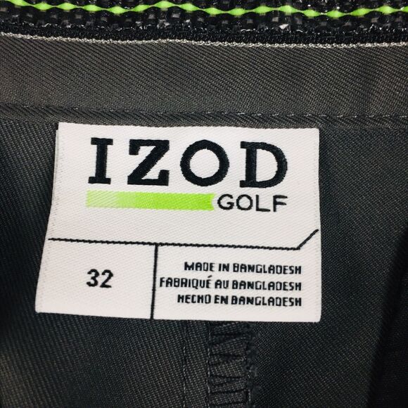 IZOD GOLF Men's Dark Gray Chino Flat Front Athletic Casual Light Shorts Size 32 - Picture 5 of 10